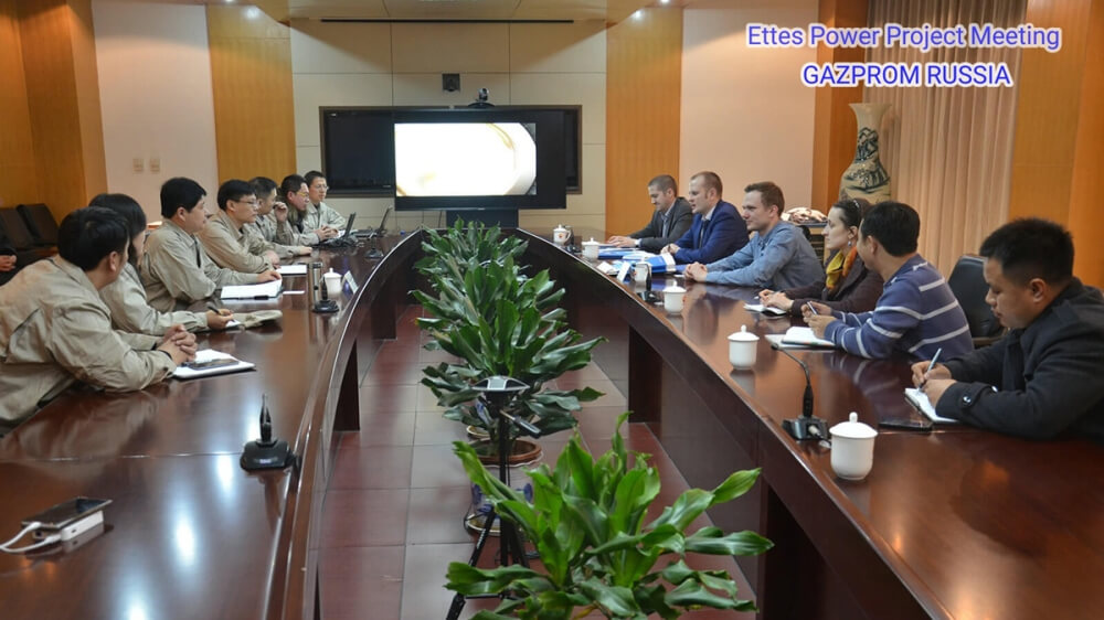 Project meeting of oilfield associated natural gas genset with Russia Gazprom ETTESPOWER