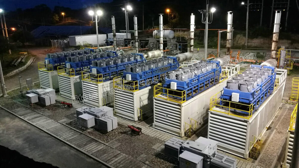 7MW 7×1000kW Oilfield Natural Gas Engine Generator Set Power Station ETTES POWER