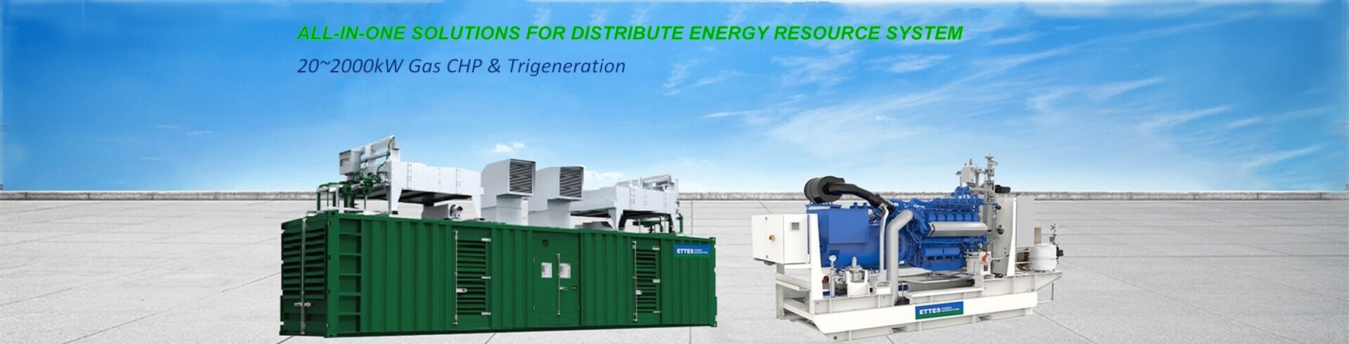 ETTES POWER Container 500kW 1000kW 1MW natural gas biogas generation & CHP CCHP