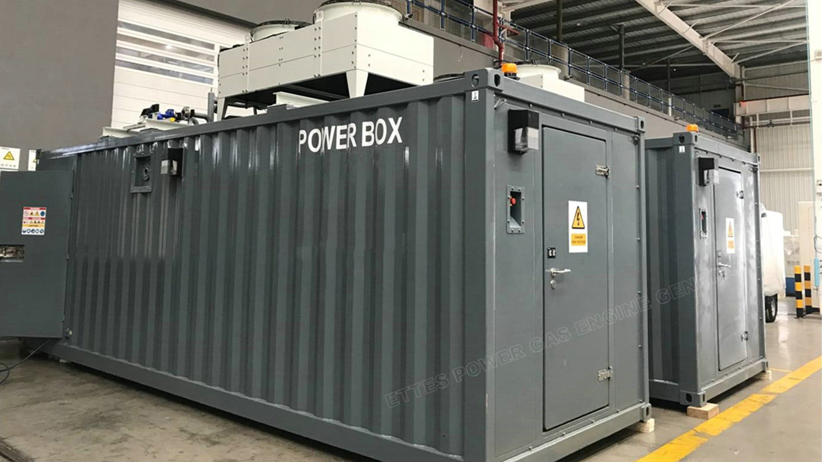 1000kW Container Natural Gas CHP Driven by MAN Engine E3262LE202 ETTES POWER