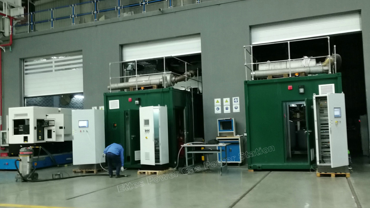 MAN & MWM Testing of ETTES POWER Container Natural Gas Biogas Engine Generator CHP ETTES POWER