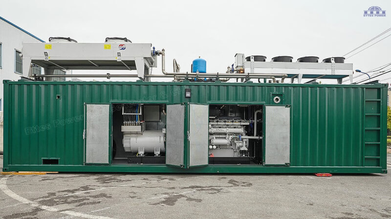 Perkins 1000kW 1MW container landfill biogas engine generator set & cogeneration ETTES POWER