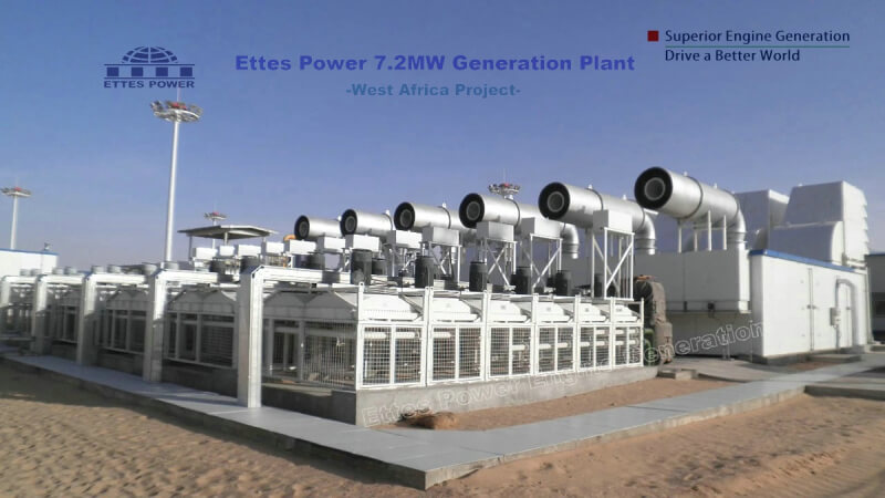 1000kW 1MW special container natural gas fueled generator in African desert ETTES POWER