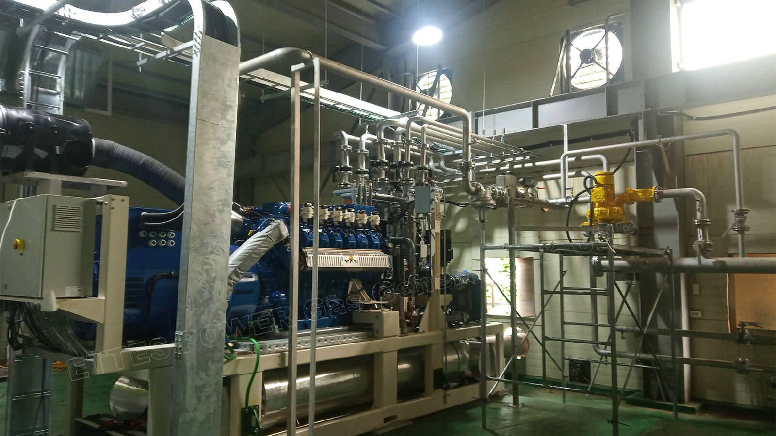 MAN 500KW methane gas Generating set & CHP provide electricity and hot water-ETTES POWER