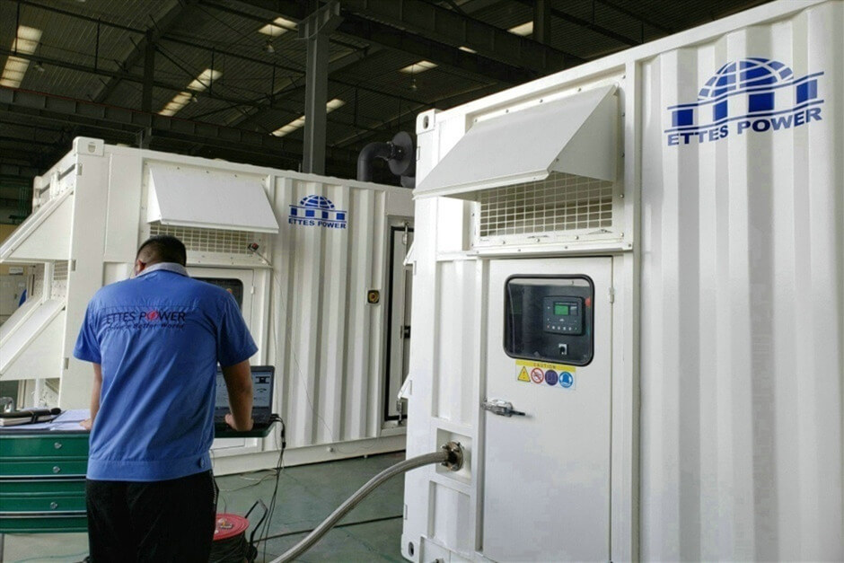 Ettes Power MAN 600 kW Natural Gas Biogas Generator for BV testing Ettespower Group